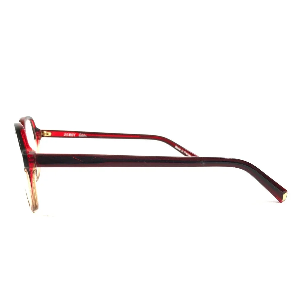 J.F. Rey Petite Eyeglasses Frames PA104 3565 Red Clear Gold Geometric 50-16-140